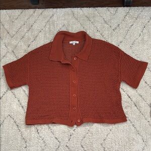 Madewell Button-Up Crochet Cardigan